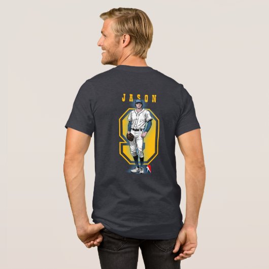 Baseball Stars & Stripes (D. mode) | Men Tri-Blend Shirt (Voorkant)