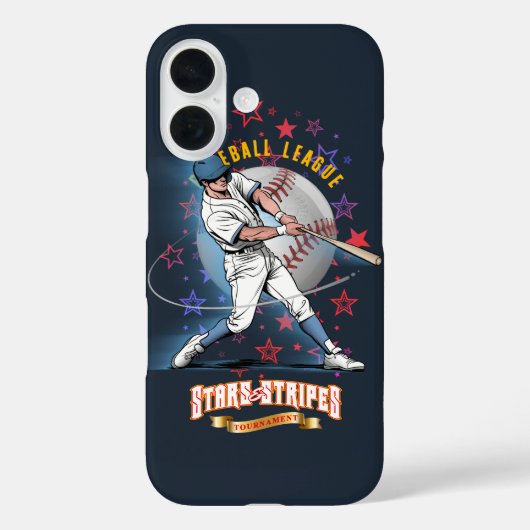 Baseball Stars & Stripes (Donkere modus) | Case-Mate iPhone Case (Achterkant)