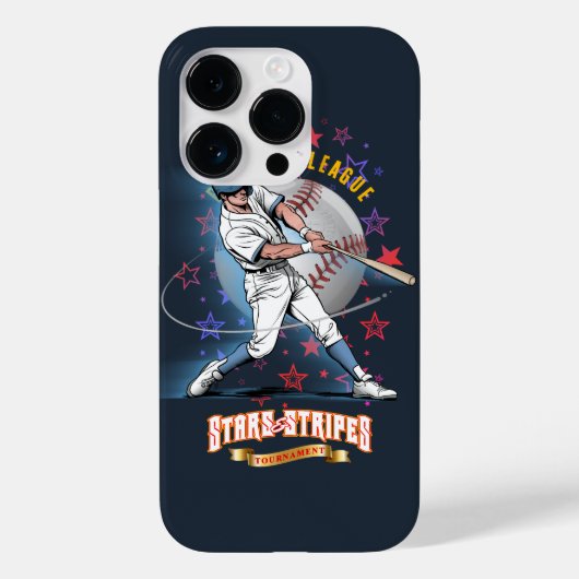 Baseball Stars & Stripes (Donkere modus) | Case-Mate iPhone Case (Achterkant)