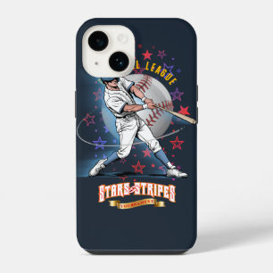Baseball Stars & Stripes (Donkere modus) iPhone 14 Hoesje