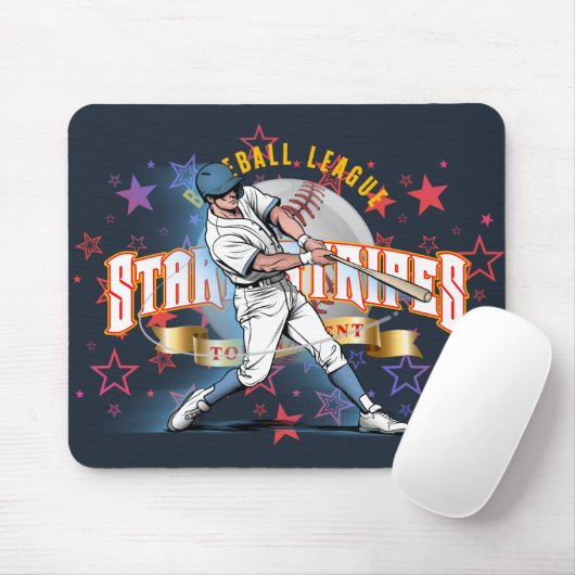Baseball Stars & Stripes (Donkere modus) | Muismat (Met muis)