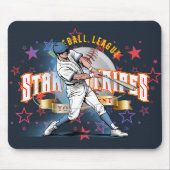 Baseball Stars & Stripes (Donkere modus) | Muismat (Voorkant)