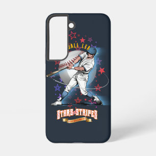 Baseball Stars & Stripes (Donkere modus) Samsung Galaxy Hoesje