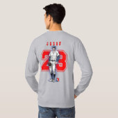 Baseball Stars & Stripes | Men Long Sleeve T-shirt (Achterkant volledig)