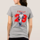 Baseball Stars & Stripes | Women Tri-Blend Shirt (Achterkant)