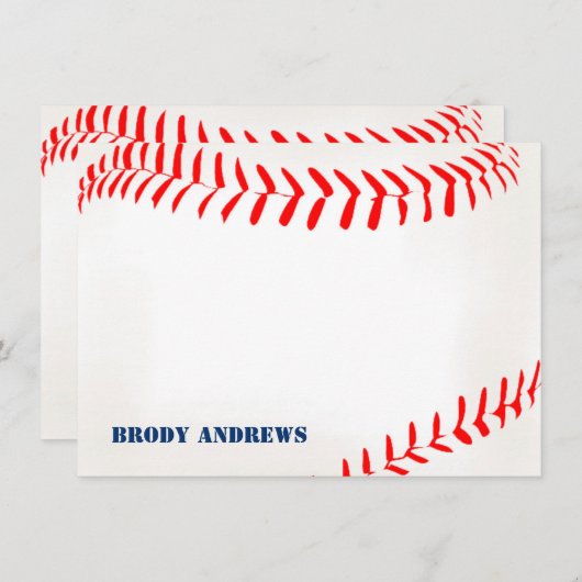 Baseball Stationery Dank u kaarten (Voorkant / Achterkant)