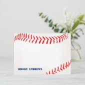 Baseball Stationery Dank u kaarten (Staand voorkant)