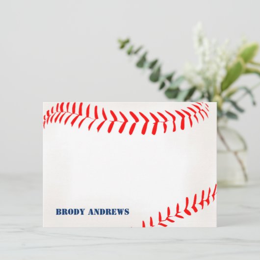 Baseball Stationery Dank u kaarten (Staand voorkant)