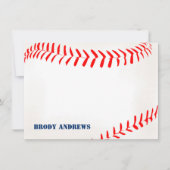 Baseball Stationery Dank u kaarten (Voorkant)