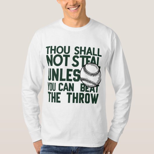 Baseball Stealing Humor Shirt (Voorkant)