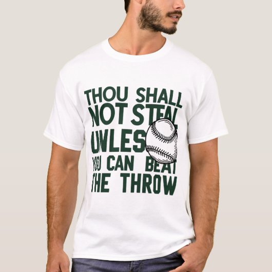 Baseball Stealing Humor Shirt (Voorkant)