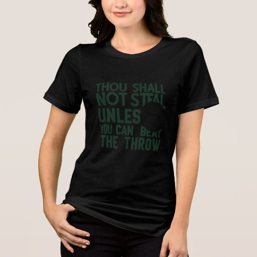 Baseball Stealing Humor Shirt (Voorkant)