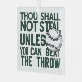 Baseball Stealing Humor Shirt Glas Ornament (Voorkant links)
