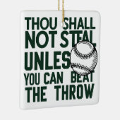 Baseball Stealing Humor Shirt Keramisch Ornament (Rechts)