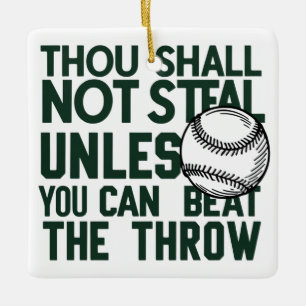 Baseball Stealing Humor Shirt Keramisch Ornament