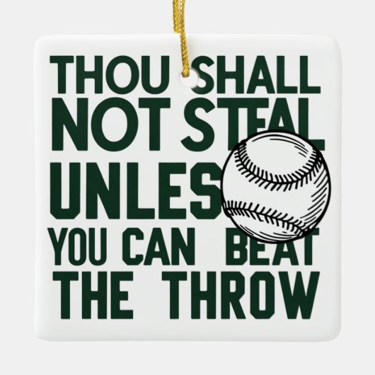 Baseball Stealing Humor Shirt Keramisch Ornament (Voorkant)