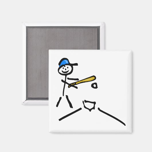 Baseball Stick Figuur Magneet (Voorkant / Achterkant)