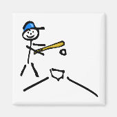 Baseball Stick Figuur Magneet (Voorkant)