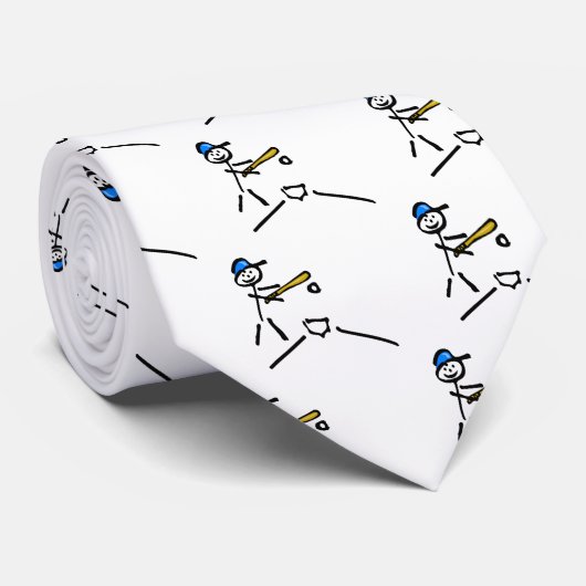 Baseball Stick Figuur Stropdas (Opgerold)