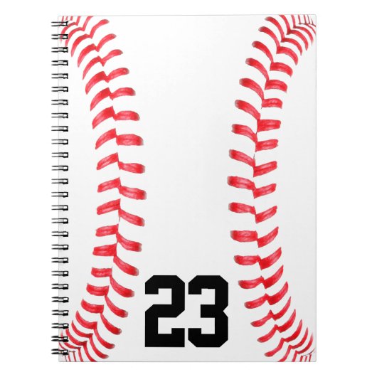 Baseball Stiks & Aangepaste Rugnummer Notitieboek (Voorkant)