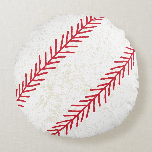 Baseball Stitch 16-inch rond Sierkussen Kussen (Voorkant)