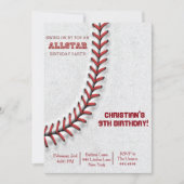 Baseball Stitch Birthday-uitnodigingen Kaart (Voorkant)