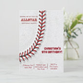 Baseball Stitch Birthday-uitnodigingen Kaart (Staand voorkant)
