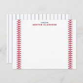 Baseball Stitch en Jersey Stripe Note Kaart (Voorkant / Achterkant)