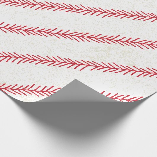 Baseball Stitch Wrapping Paper Cadeaupapier (Hoek)