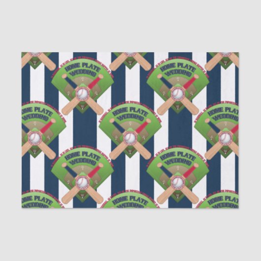Baseball Stitches Home Bord Wedding 3-WARE WRAP Tissuepapier (Voorkant)