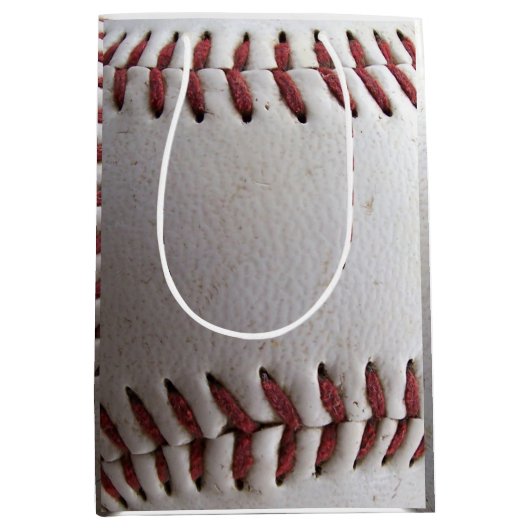 Baseball Stitches Red Medium Cadeauzakje (Voorkant)