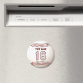 Baseball Stitches Speler Nummer 16 en aangepaste n Magneet (Insitu (Vaatwasser))