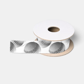 Baseball Stitches (zwart en wit) Satijnen Lint