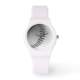 Baseball Stitches (zwart-wit) Horloge