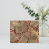 Baseball Stitching Collage Background Briefkaart (Staand voorkant)