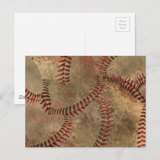 Baseball Stitching Collage Background Briefkaart (Voorkant / Achterkant)