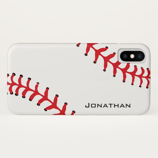 Baseball Stitching Design iPhone X Hoesje (Achterkant (horizontaal))