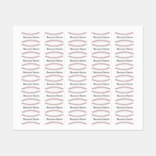 Baseball Stitching Design Name Labels (Vel)