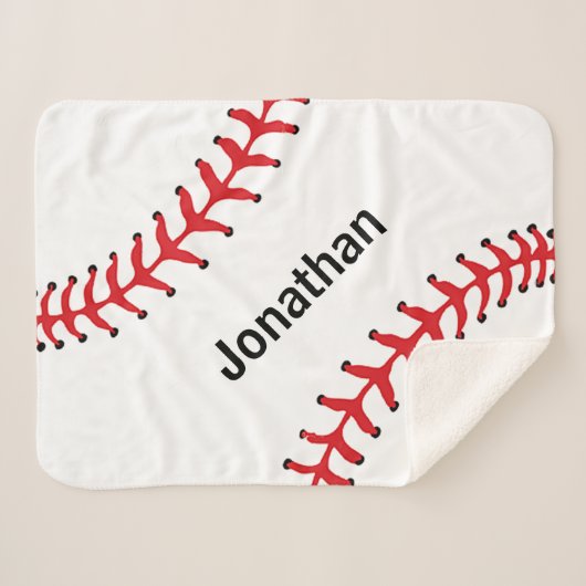 Baseball Stitching Design Sherpa Blanket Deken (Voorkant (horizontaal))