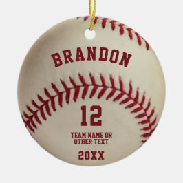  Baseball Stitching Foto gepersonaliseerd Keramisch Ornament