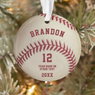  Baseball Stitching Foto gepersonaliseerd Ornament