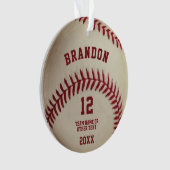  Baseball Stitching Foto gepersonaliseerd Ornament (voorkant)