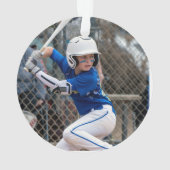  Baseball Stitching Foto gepersonaliseerd Ornament (achterkant)