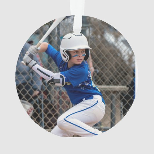  Baseball Stitching Foto gepersonaliseerd Ornament (achterkant)