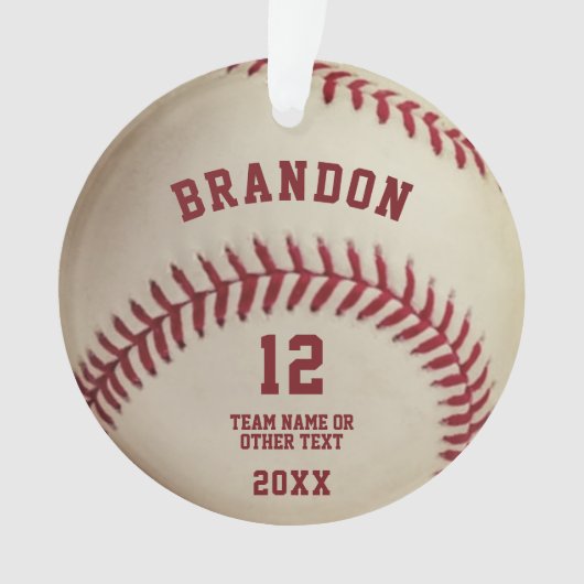 Baseball Stitching Foto gepersonaliseerd Ornament (voorkant)