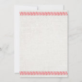 Baseball Stitching Het is een Baby shower van de J Kaart (Achterkant)
