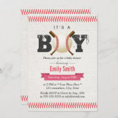 Baseball Stitching Het is een Baby shower van de J Kaart (Voorkant / Achterkant)