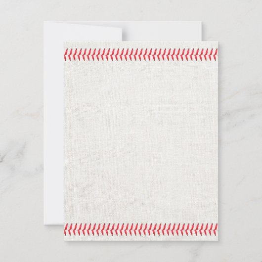 Baseball Stitching Sport Thema 5e Verjaardag Party Kaart (Achterkant)