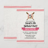 Baseball Stitching Sport Thema 5e Verjaardag Party Kaart (Voorkant / Achterkant)