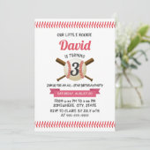 Baseball Stitching Sports Thema Birthday Party Kaart (Staand voorkant)